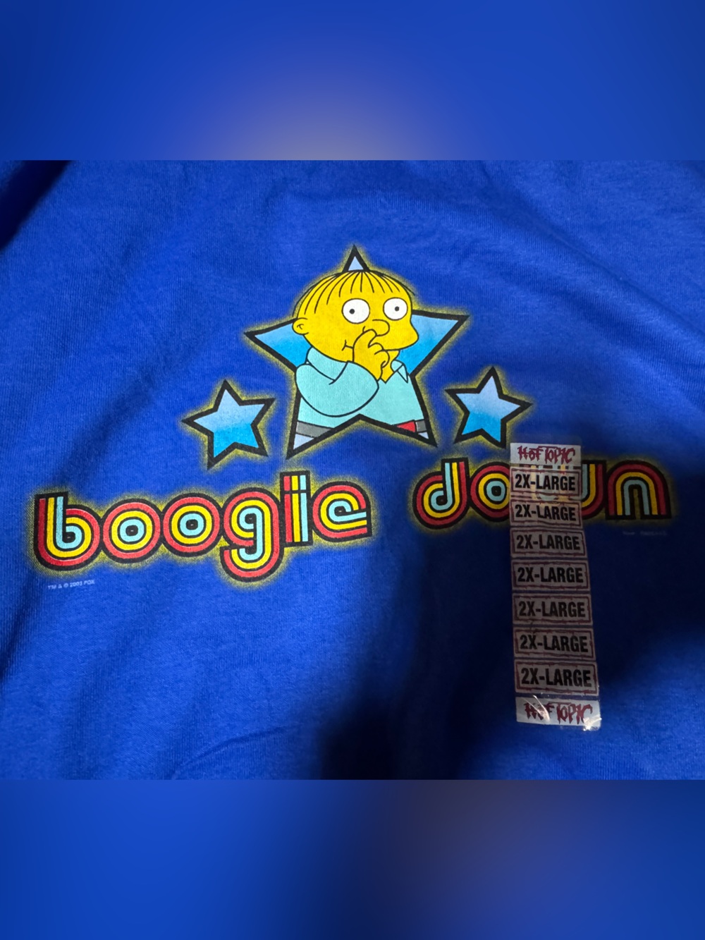 Blue Boogie Down Graphic Shirt with Cartoon Star Design